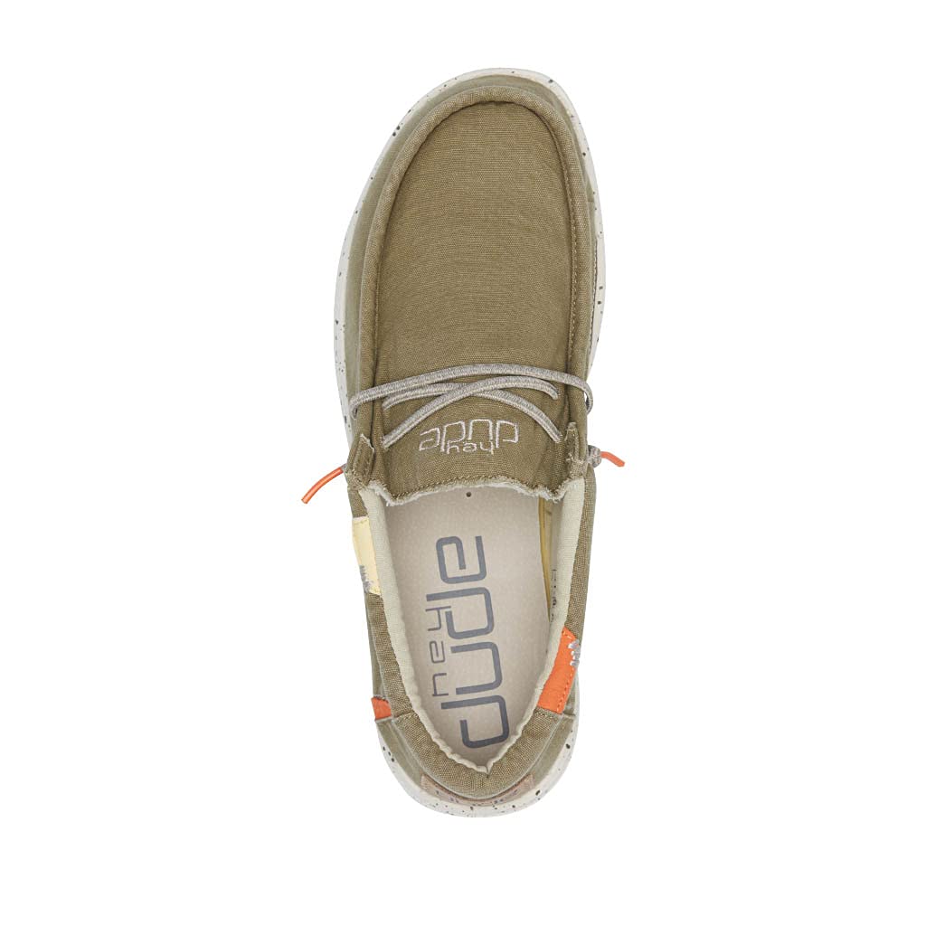 HEYDUDE Men's Wally Washed Kalamata Size 7 | Men’s Shoes | Men's Lace Up Loafers | Comfortable & Light-Weight