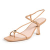 Loeffler Randall Women's Triana Strappy Mid Heel Sandals with Ball, Dune, 6 Medium US