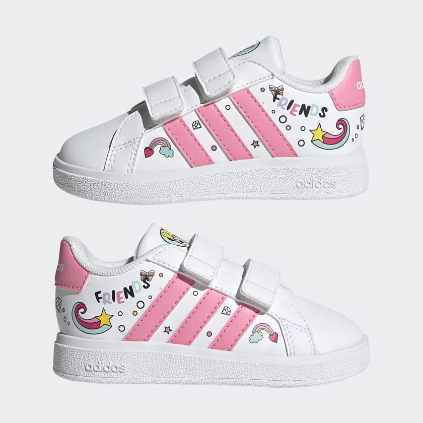 adidas Minnie Mouse Grand Court Shoes Kids', White, Size 6K