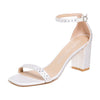 Stuart Weitzman Women's 75mm Nearlynude Shine Sandals, White/Moonlight, 6.5 Medium US