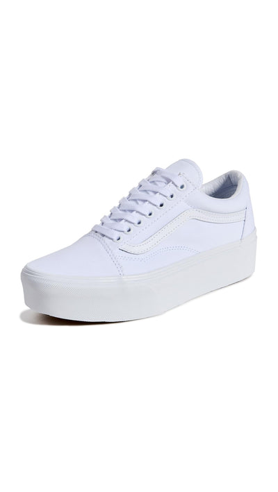 Vans Women's Old Skool Stackform Sneakers, Burro/True White, 7 Medium US