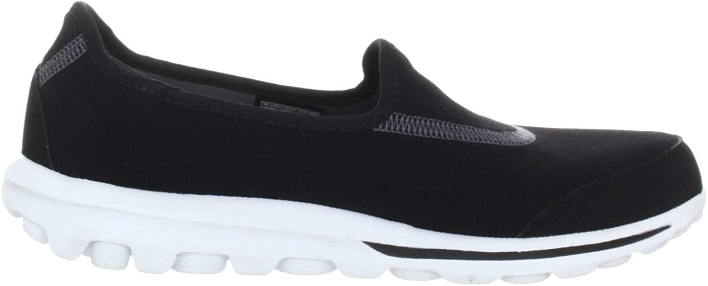 Skechers Women's Go Walk Original Slip-On Walking Shoes, Black/White, 8 W US
