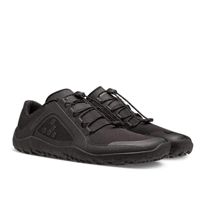 Vivobarefoot Primus Trail II FG, Womens Recycled Breathable Mesh Off-Road Shoe with Barefoot Firm Ground Sole Obsidian