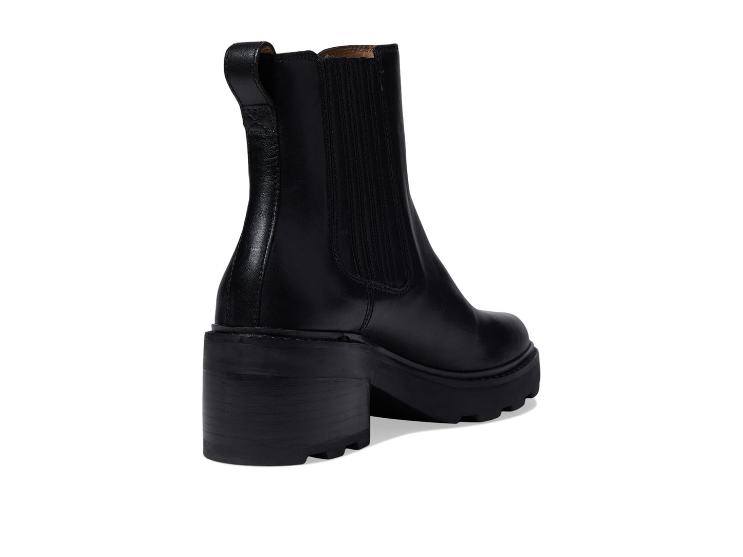 Madewell The Gwenda Platform Ankle Boots for Women in Leather - Man-Made Sole - Stacked Heel Design True Black 8 M
