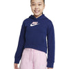 Nike Girl's Sportswear Club Fleece Hoodie (Little Kids/Big Kids) Blue Void/Arctic Punch/White MD (10-12 Big Kid)