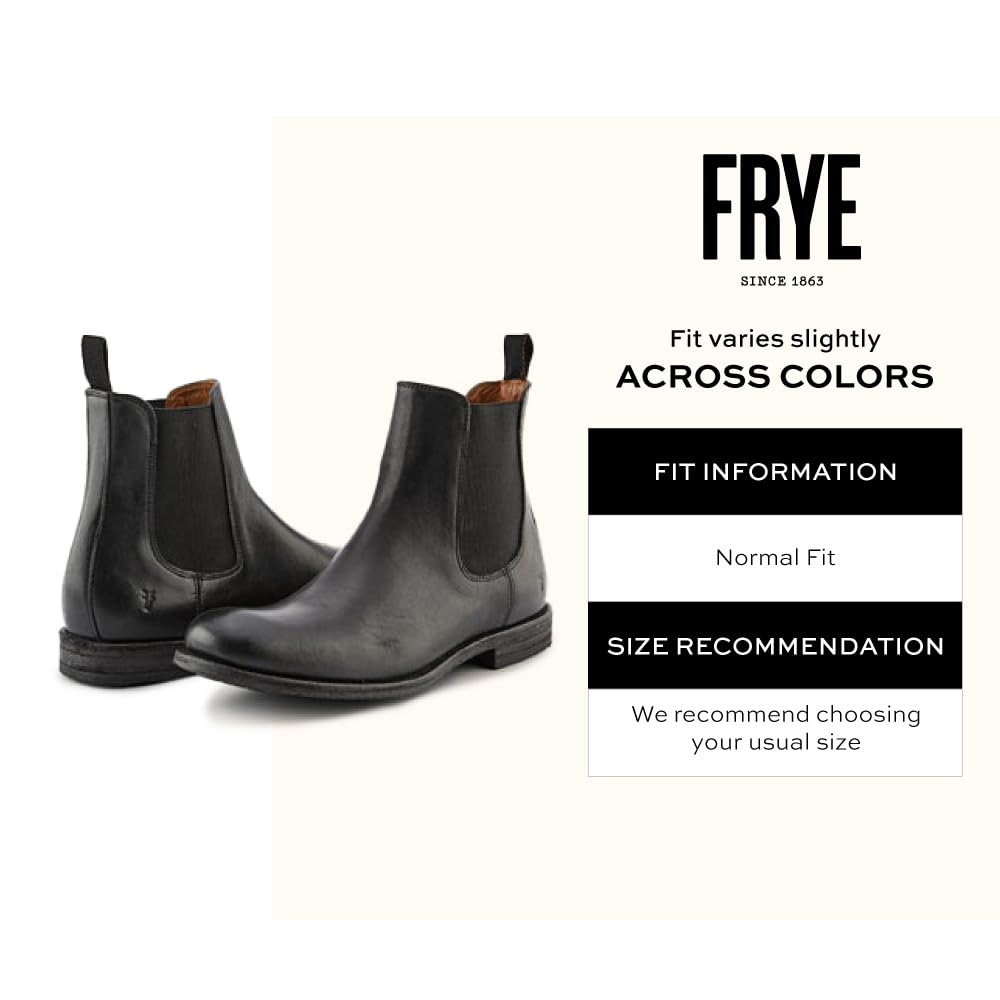 Frye Tyler Chelsea Boots for Men Designed with Flexible Blake Construction and Elasticated Side Panels, Comfort Footbed and Full Leather Lining – 6” Shaft Height, Black - Renice - 13 M