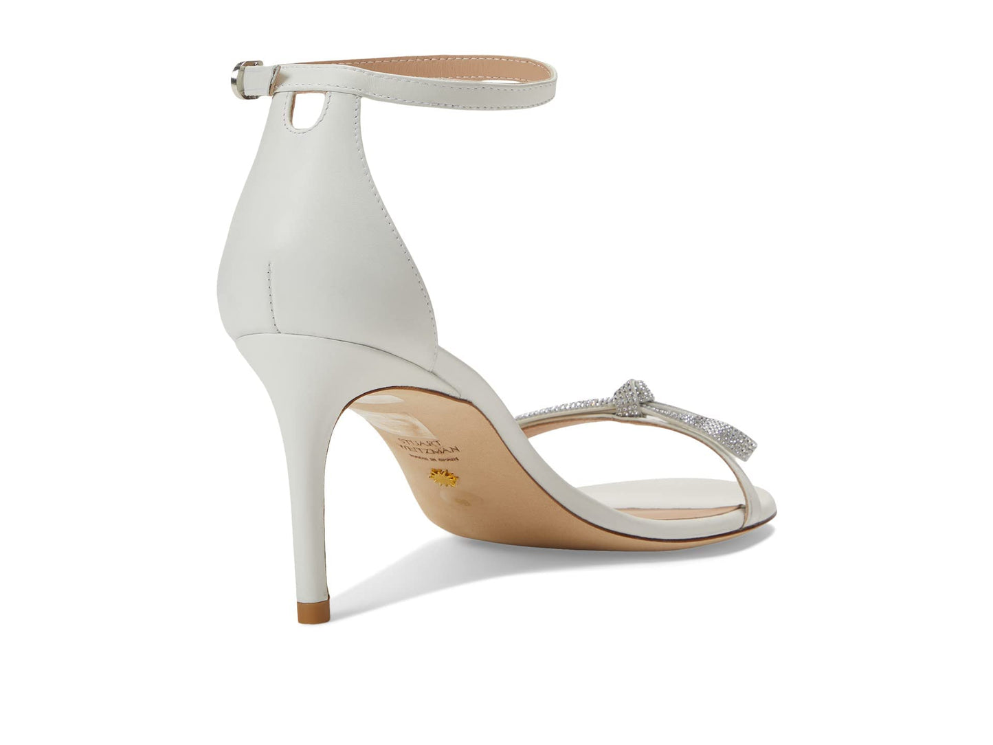 Stuart Weitzman Nudist Bow 75 Sandal White 9.5 B