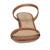 Stuart Weitzman Aleena 50 Block Slide Heels for Women - Leather Upper and Lining, Sleek Straps Design, and Rubber Outsole Tan 8.5 B