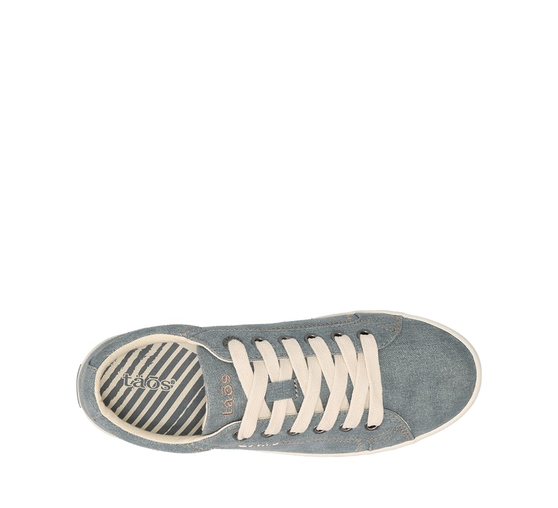 Taos Star Women's Sneaker - Iconic Style With Canvas Design for Everyday Adventures - Custom Fit Lacing and Premium Removable Footbed with Arch Support for All Day Comfort Lake Blue Wash Canvas 6 M US
