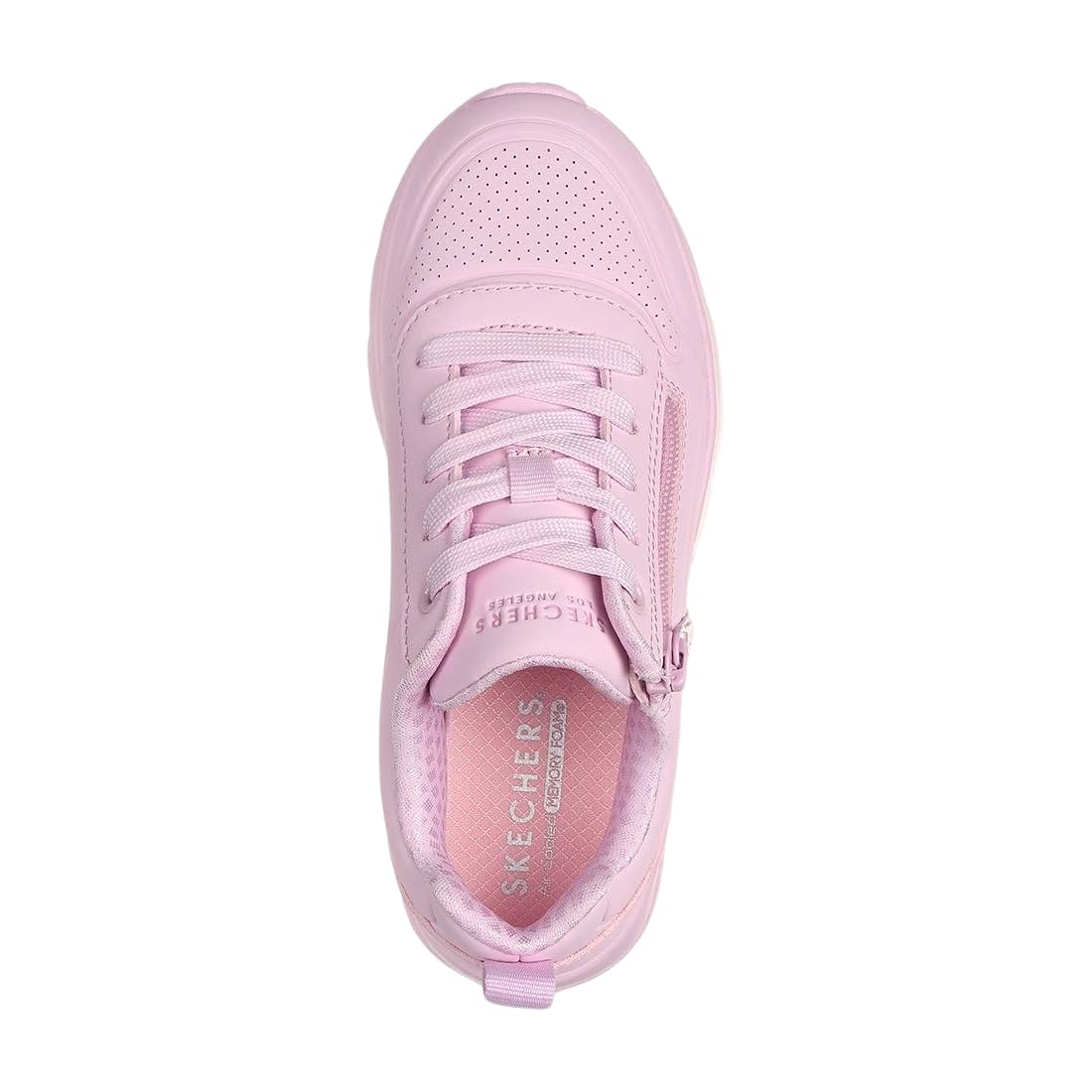Skechers Kids Girls Uno Lite - Easy Zip Sneaker, Light Pink, 11.5 Little Kid