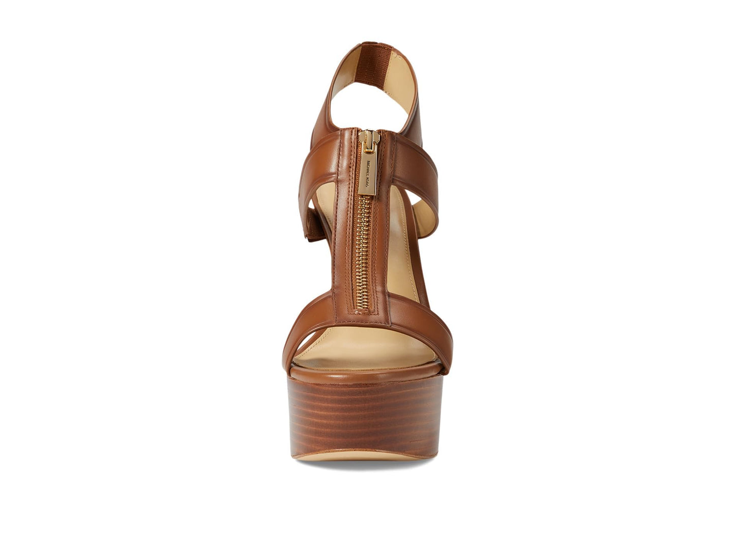 MICHAEL Michael Kors Berkley High Platform Heels for Women - Synthetic Outsole - Luxurious Leather Upper Luggage 7.5 M