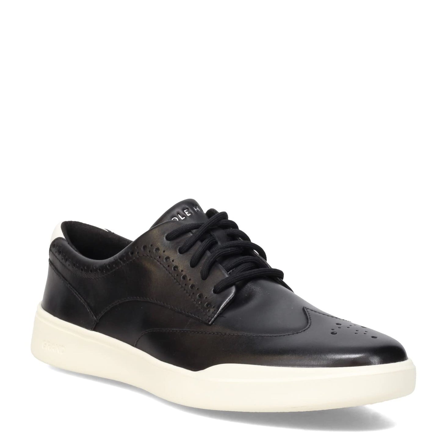 Cole Haan Men's Grand Crosscourt Wingtip Sneaker, Black/Blanc de Blanc, 12 W
