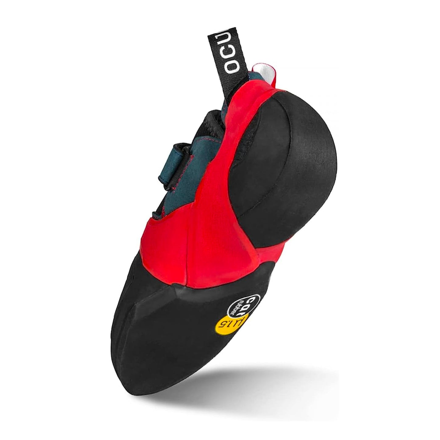 Ocun Bullit Bouldering Shoe | Rock Climbing Shoe, Petrol/Red, 12.5