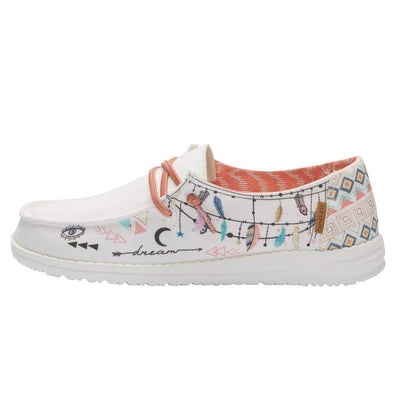HEYDUDE Girl's Wendy Youth Doodle Bohon Size 3 | Girl’s Shoes | Girl’s Lace Up Loafers | Comfortable & Light-Weight