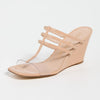 Stuart Weitzman Women's Deco Wedges 85mm, Adobe/Clear, 11 Medium US