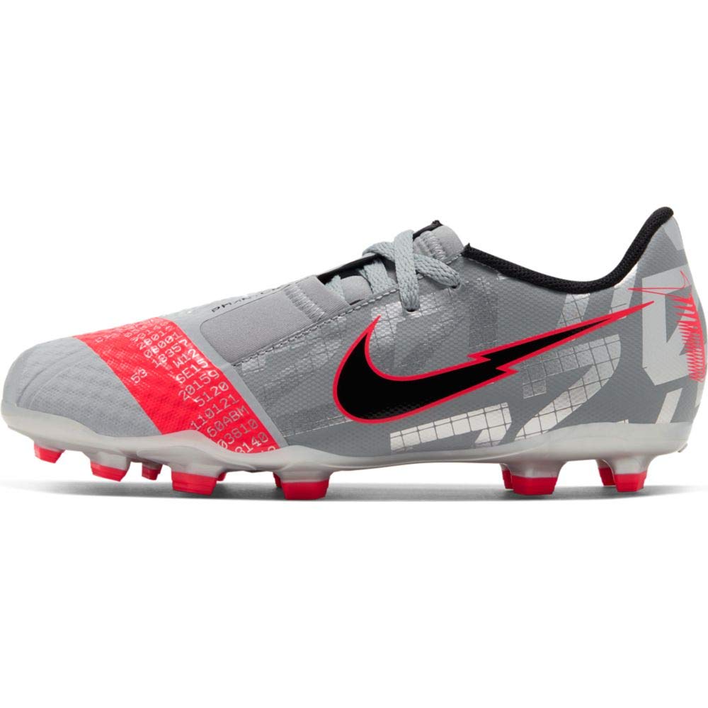Nike Kids Jr. Phantom Venom Academy FG (Toddler/Little Kid/Big Kid) Metallic Bomber Grey/Black/Particle Grey 6 Big Kid M