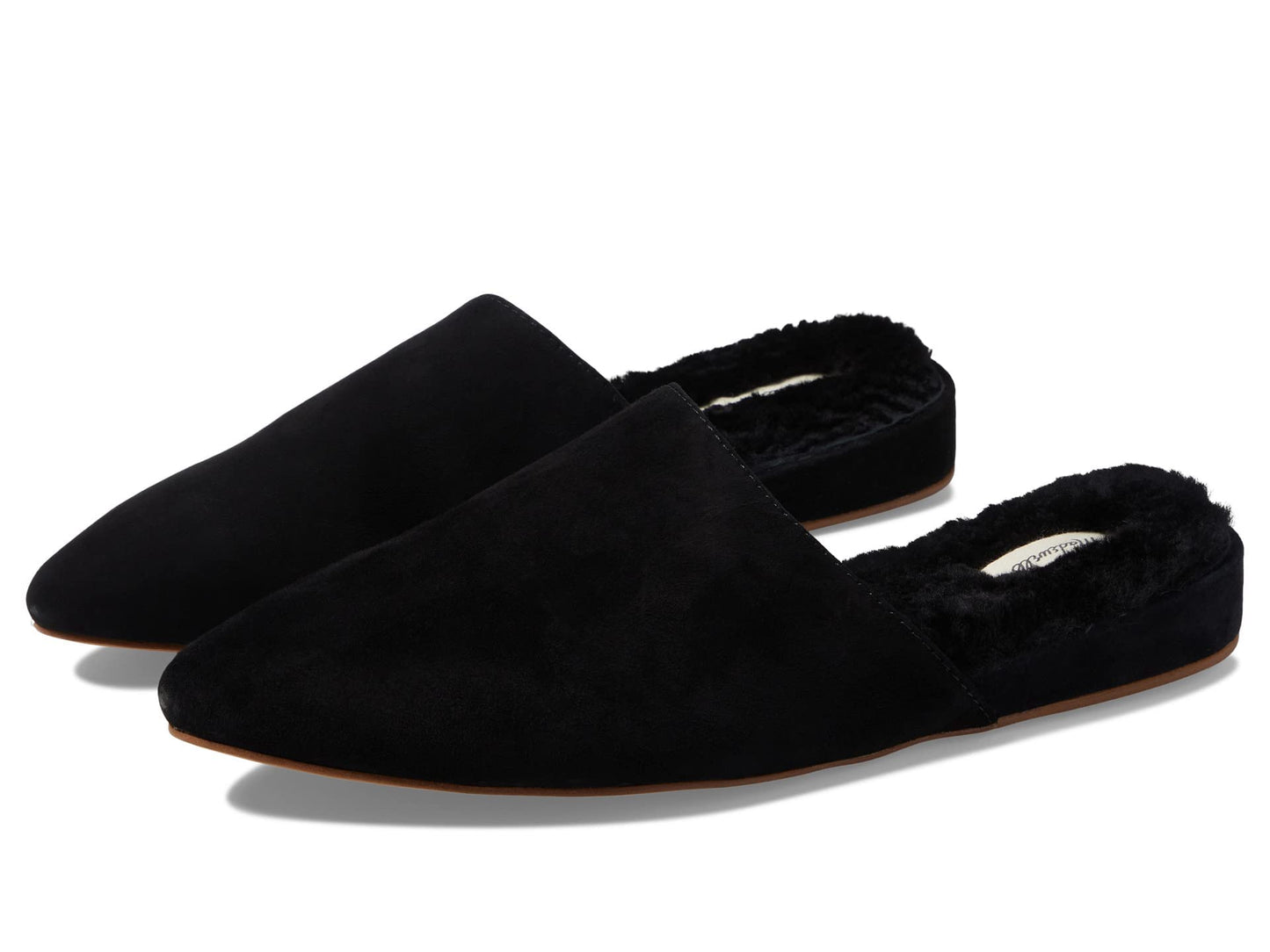 Madewell The Kasey Mule for Women - Round Toe Silhouette with Slip-on Construction, Easy Casual Wear Mule Slippers True Black Sherpa 7 M