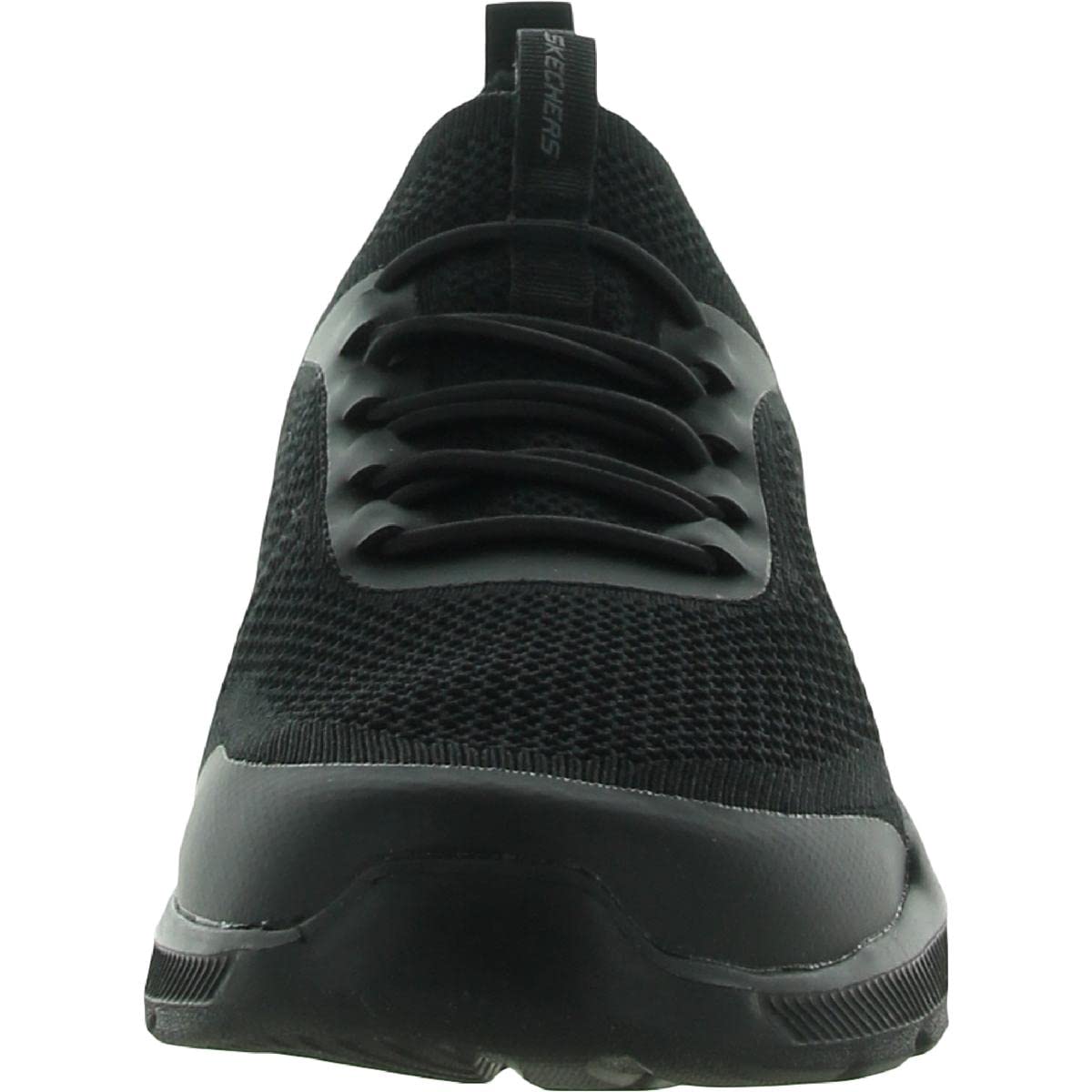 Skechers Men's Memory Foam Mesh Knit Bungee Lace Athletic Sneaker (12, Black, Numeric_12)