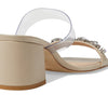 Stuart Weitzman Crystal Fleur 60 Slide Dune/Clear 10 B
