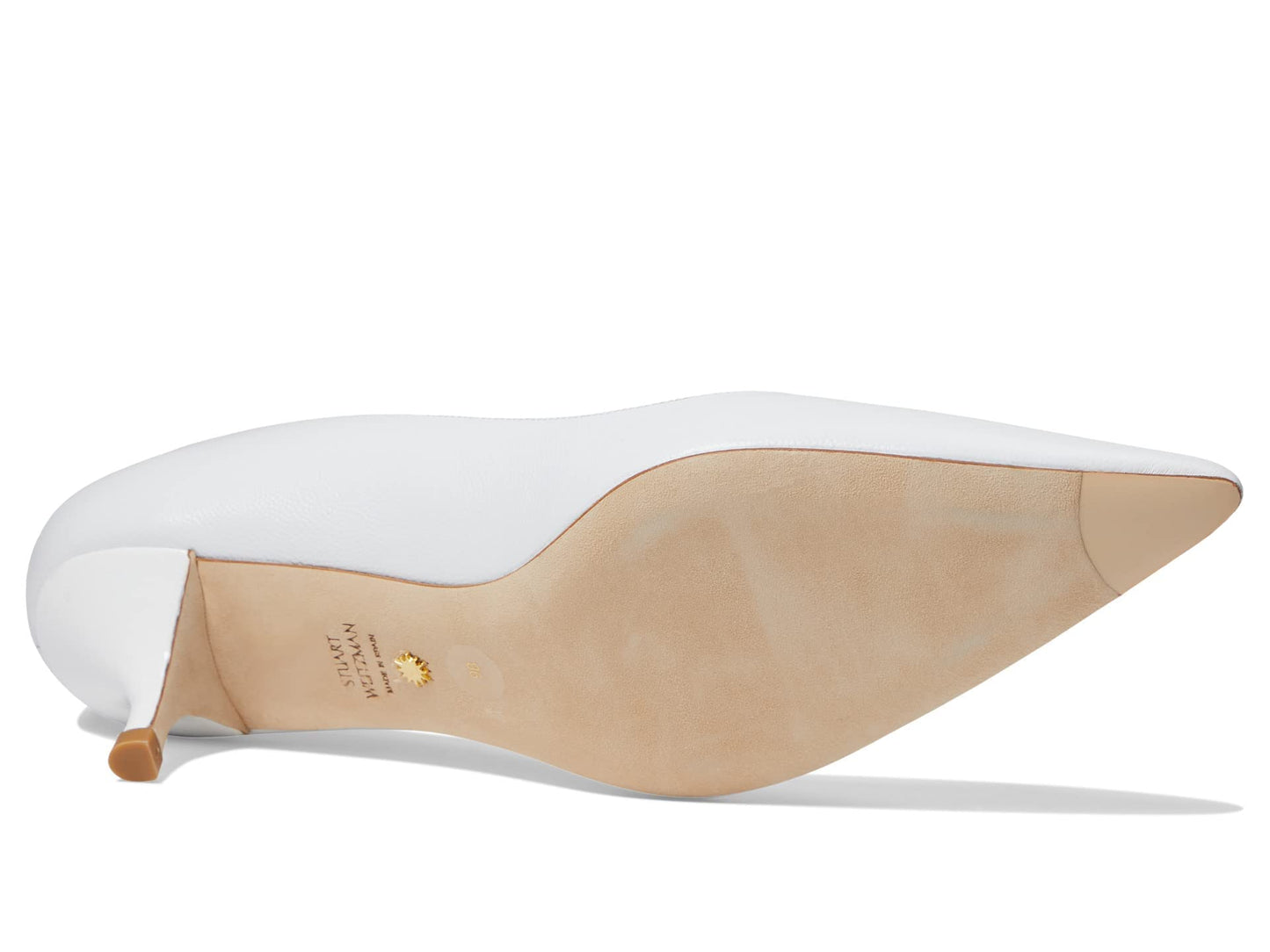 Stuart Weitzman Stuart Kitten Pump White 8.5 B