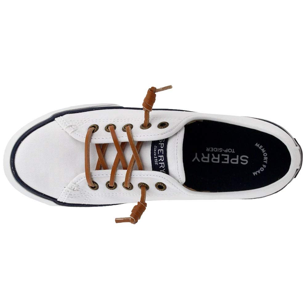 Sperry womens Pier View Sneaker, White, 5.5 US