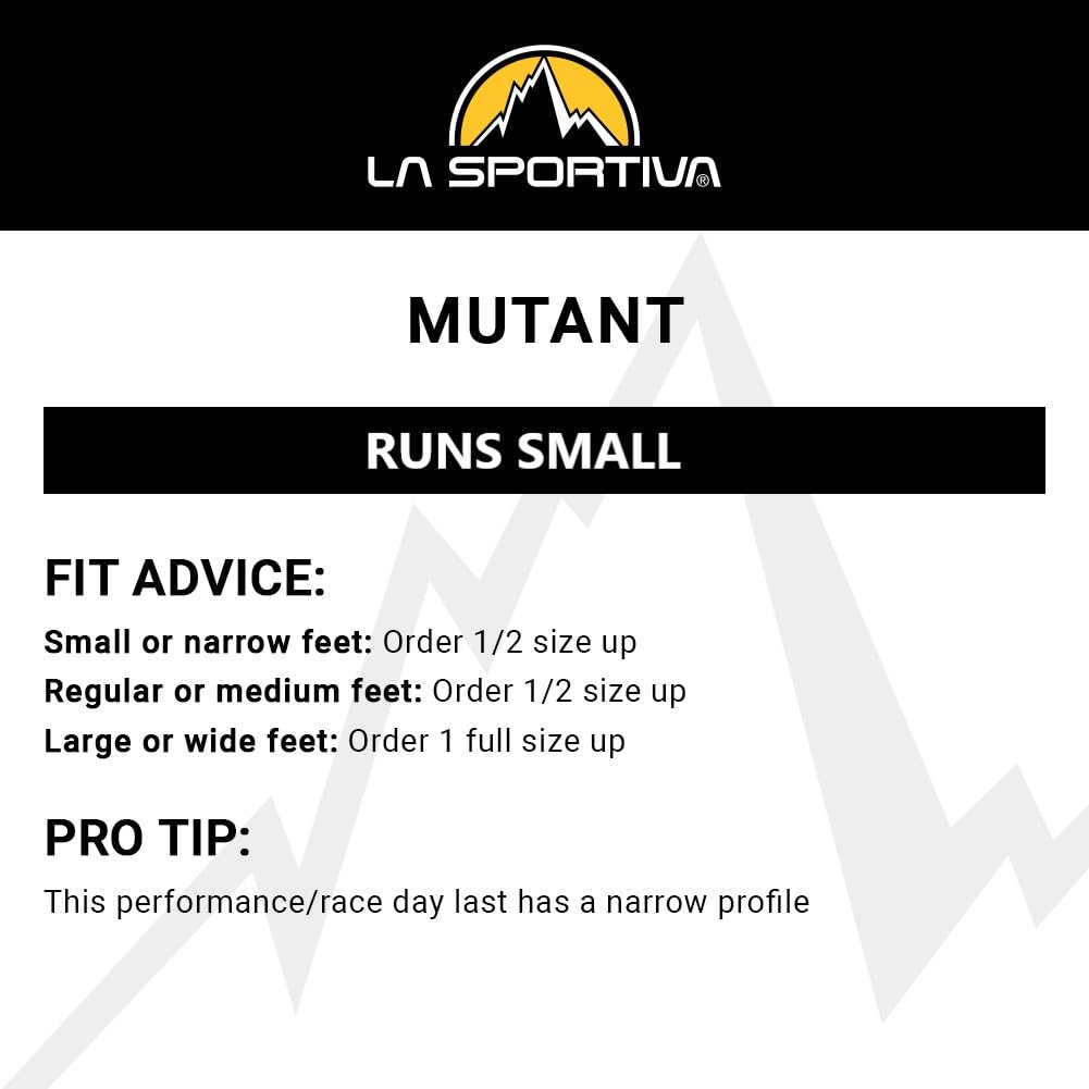 La Sportiva Men's Mutant Trail Running Shoe, Carbon/Hawaiian Sun, 10.5
