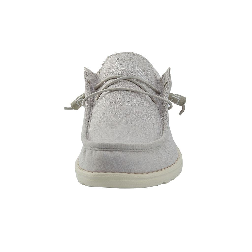 Hey Dude Men’s Wally Chambray Grey Size 11 | Men’s Shoes | Men's Lace Up Loafers | Comfortable & Light-Weight