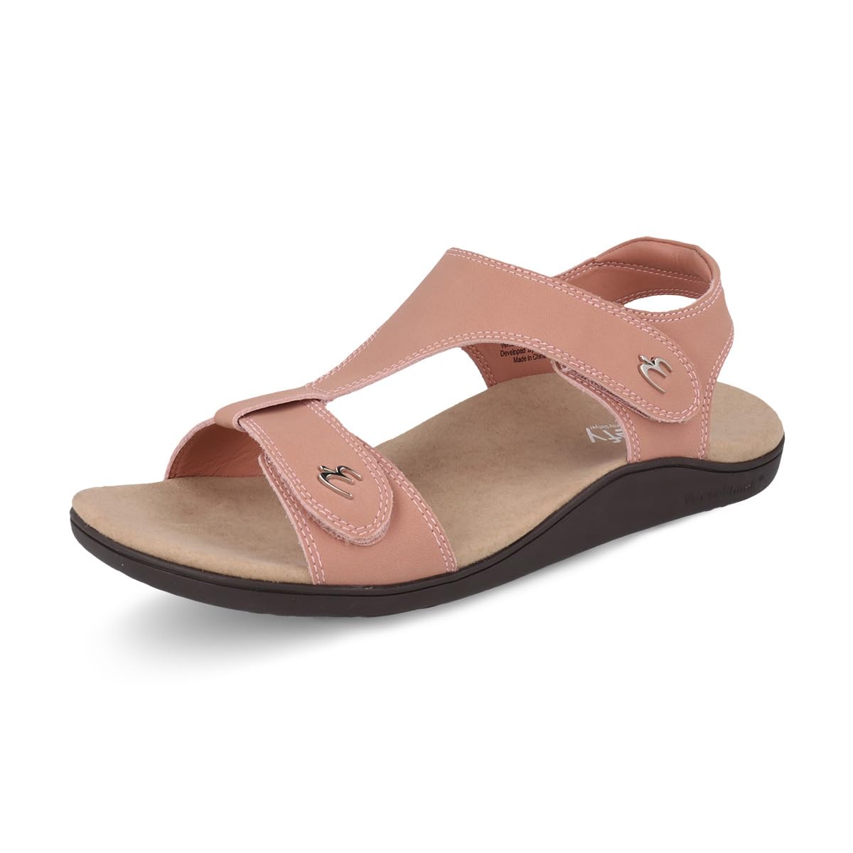 Gravity Defyer Women's GDEFY Dyvor Leather Fashion Slides 8M - VersoShock Orthotic Recovery Outdoor Sandals,Pink
