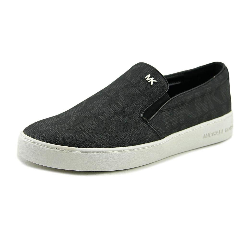 Michael Michael Kors Women's Keaton Slip-On Black Mini MK Logo Coated Canvas/Suprema Nappa Sport 5.5 M