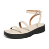 Madewell Women's The Birdie Double-Strap Platform Sandal, Summer Dune, Off White, 8.5 Medium US