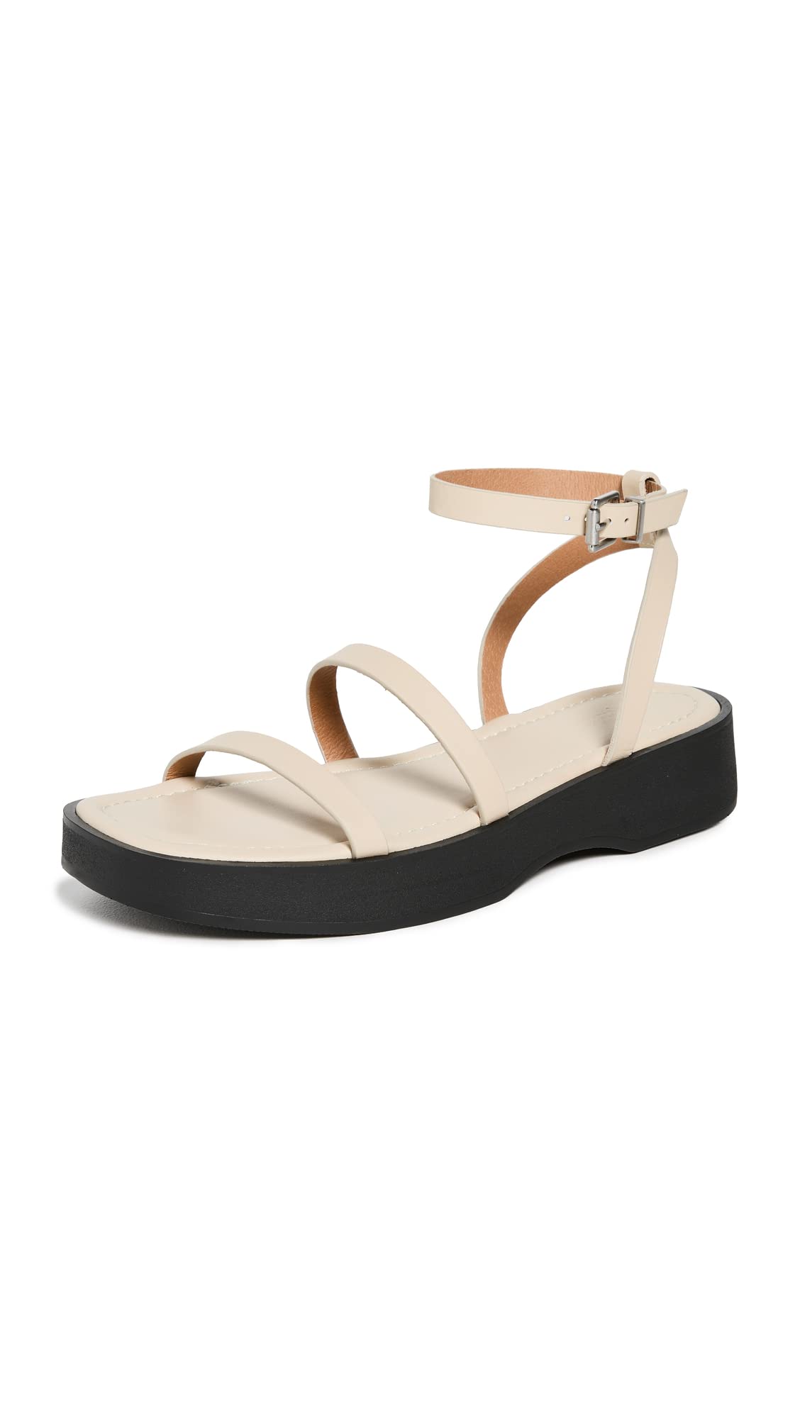Madewell Women's The Birdie Double-Strap Platform Sandal, Summer Dune, Off White, 8.5 Medium US
