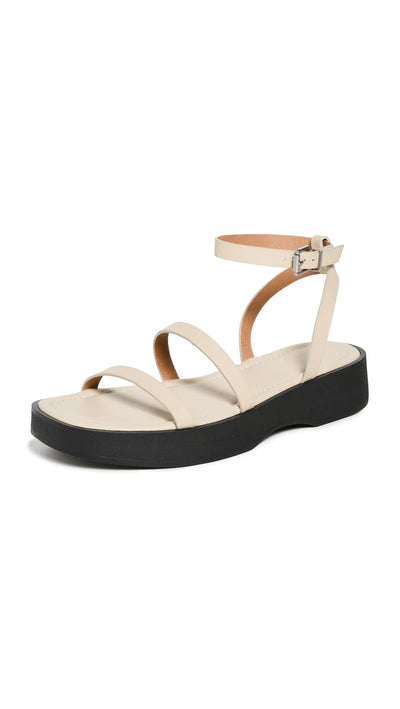 Madewell Women's The Birdie Double-Strap Platform Sandal, Summer Dune, Off White, 8.5 Medium US