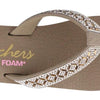 Skechers Cali Women's Vinyasa-Lotus Princess Flip-Flop, Taupe, 9 B(M) US
