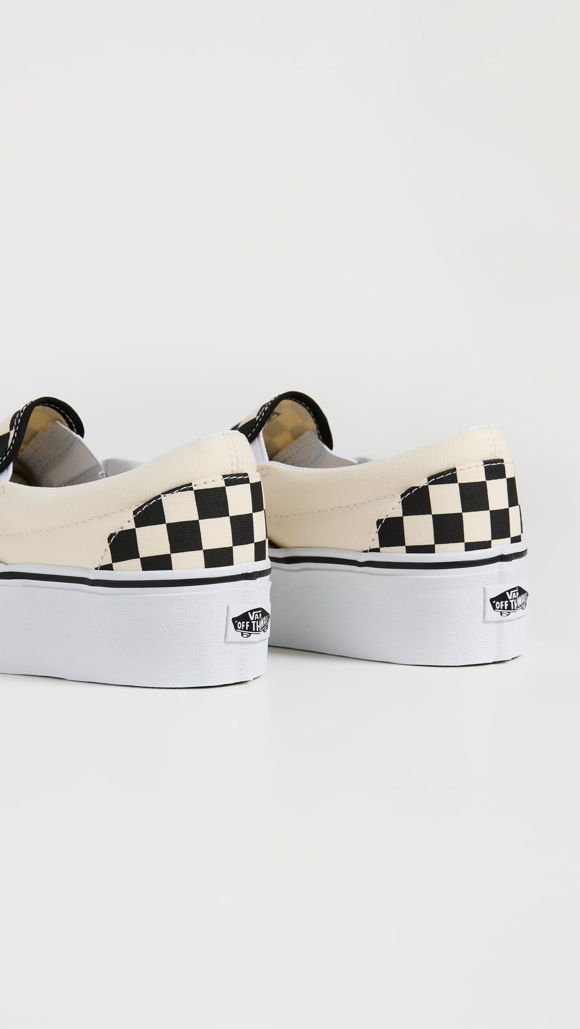 Vans UA Classic Slip-On Stackform Sneakers, CheckerboardBlack/White, 6 US Women/4.5 US Men
