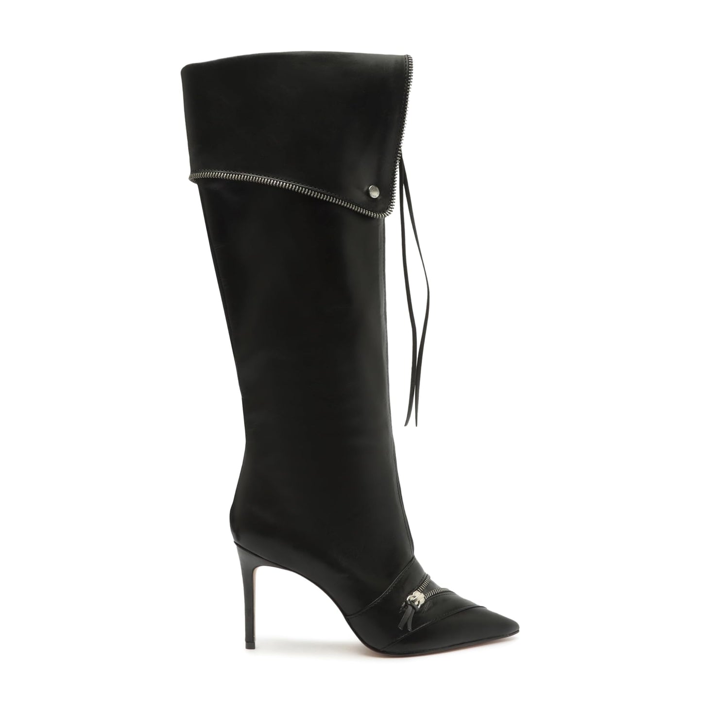 SCHUTZ Women's Arla Up Knee High Boot, Black, 8.5