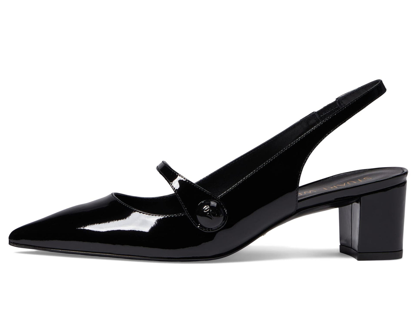 Stuart Weitzman SW 50 Block Slingback Black 11 B
