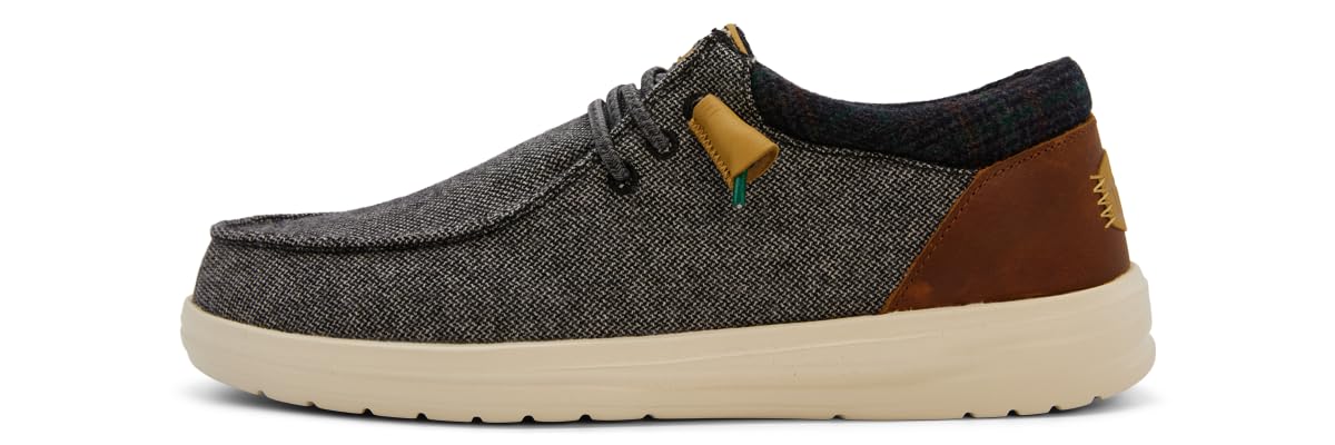 HEYDUDE Wally Grip Wool Charcoal Size 15 | Men’s Shoes | Men's Slip-on Loafers | Comfortable & Light-Weight