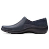 Clarks Cora Lilac Navy Leather/Textile Combination 8 B (M)