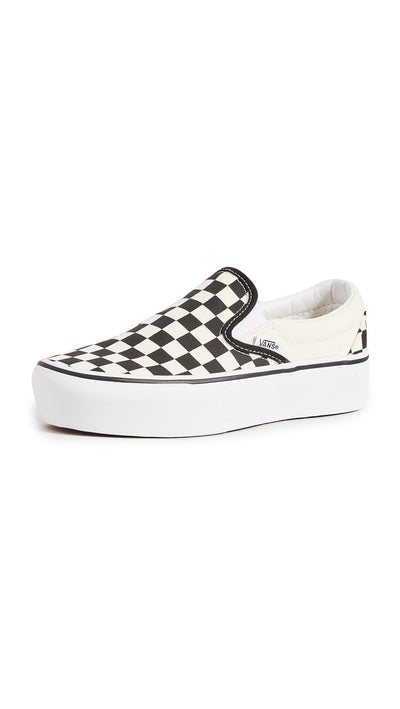 Vans Women's Classic Slip-On Platform Slip On Trainers, Black (Black and White Checker/White Bww), 4.5 UK 37 EU