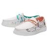 HEYDUDE Girl's Wendy Youth Doodle Bohon Size 3 | Girl’s Shoes | Girl’s Lace Up Loafers | Comfortable & Light-Weight