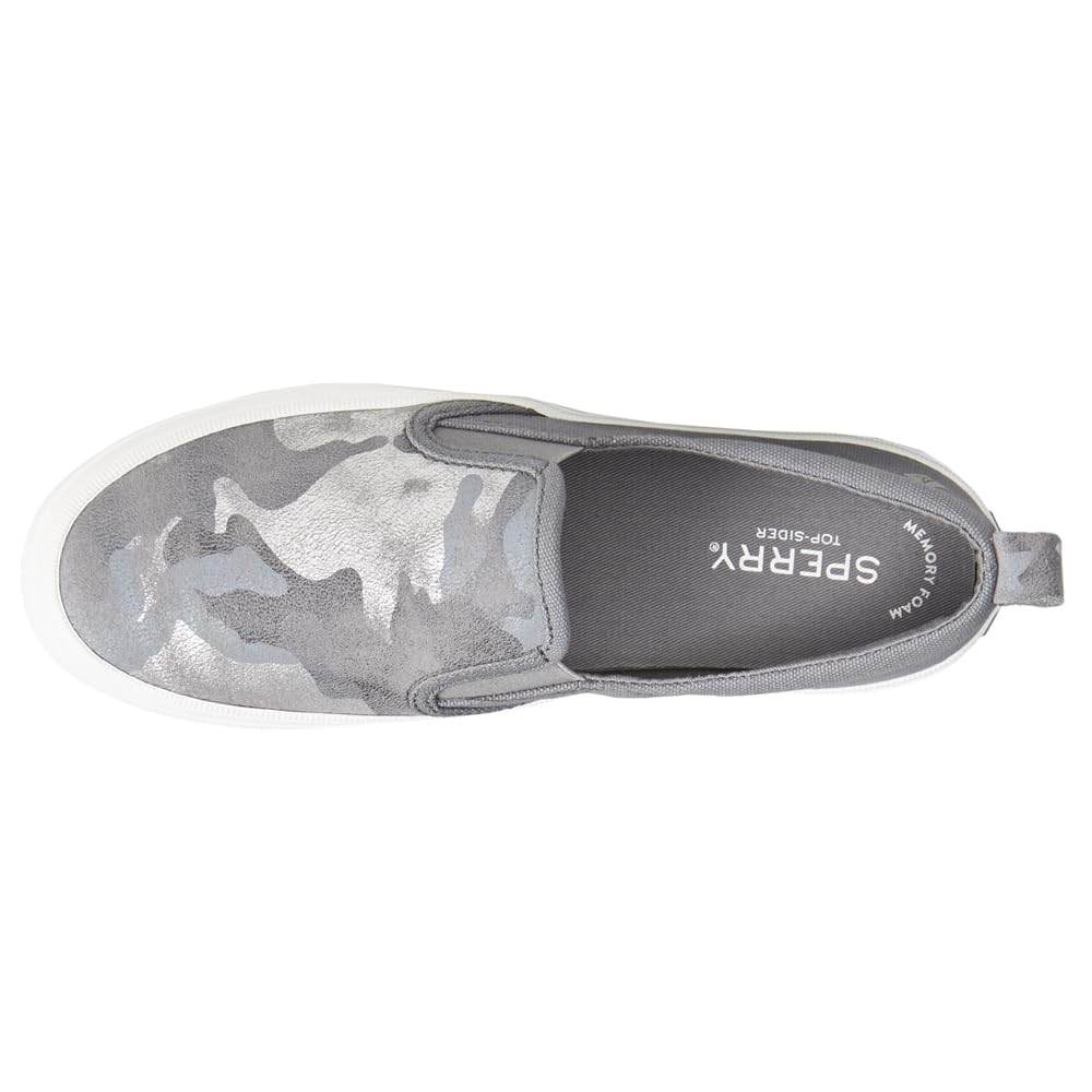 Sperry Women's Crest Twin Gore Boat Shoe, Silver CAMO, 9.5