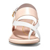 Cole Haan Womens Anica Lux Block Heel, Sandollar/White Leather, 6.5-B US