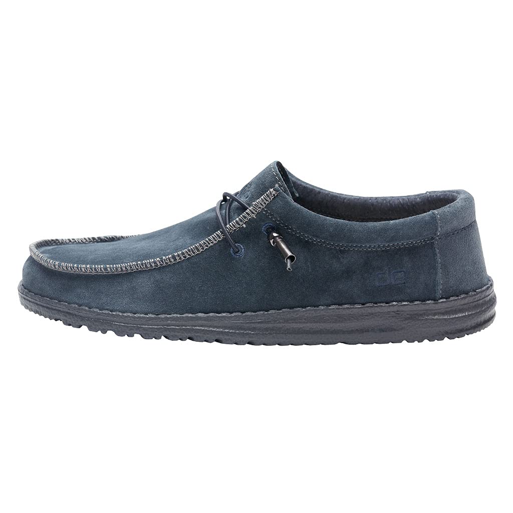 Hey Dude Men's Wally Suede Carbon Size 15 | Men’s Shoes | Men's Lace Up Loafers | Comfortable & Light-Weight