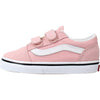 Vans Baby Girl's Old Skool V (Infant/Toddler) Powder Pink/True White 9.5 Toddler M