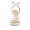 Michael Michael Kors Nadina Wedges for Women - Leather Upper - Synthetic Lining - Padded Synthetic Footbed Optic White 8 M