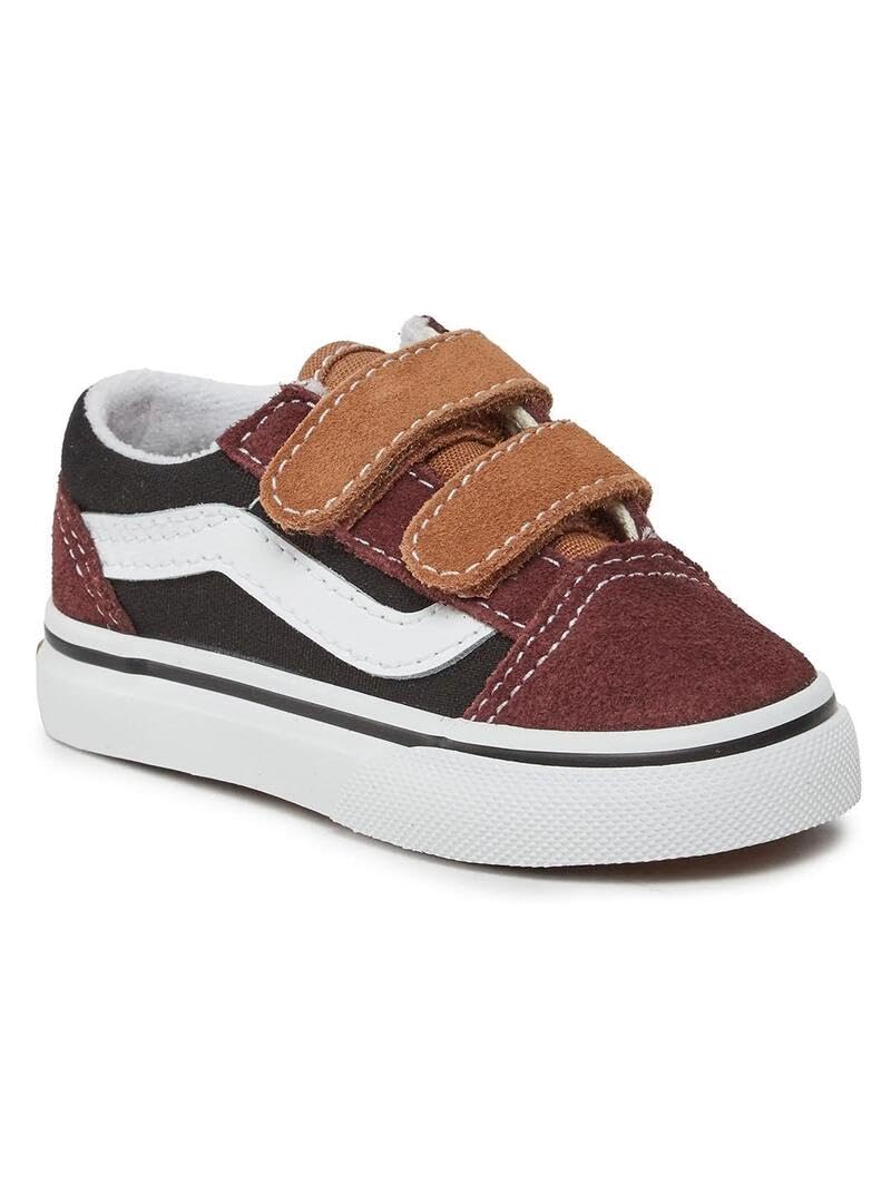 VANS Baby Old Skool Maroon Black Sneaker, brown, 24.5 EU