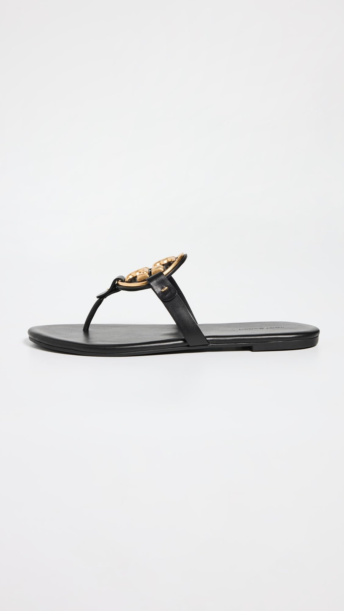 Tory Burch Women's Metal Miller Soft Sandals, Perfect Black/Gold, 7 Medium US