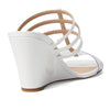 Stuart Weitzman Deco 85 Wedge Heels for Women - Slip on Style with Square Toe Construction, Chic and Gorgeous Wedge Heels White/Clear 10.5 B