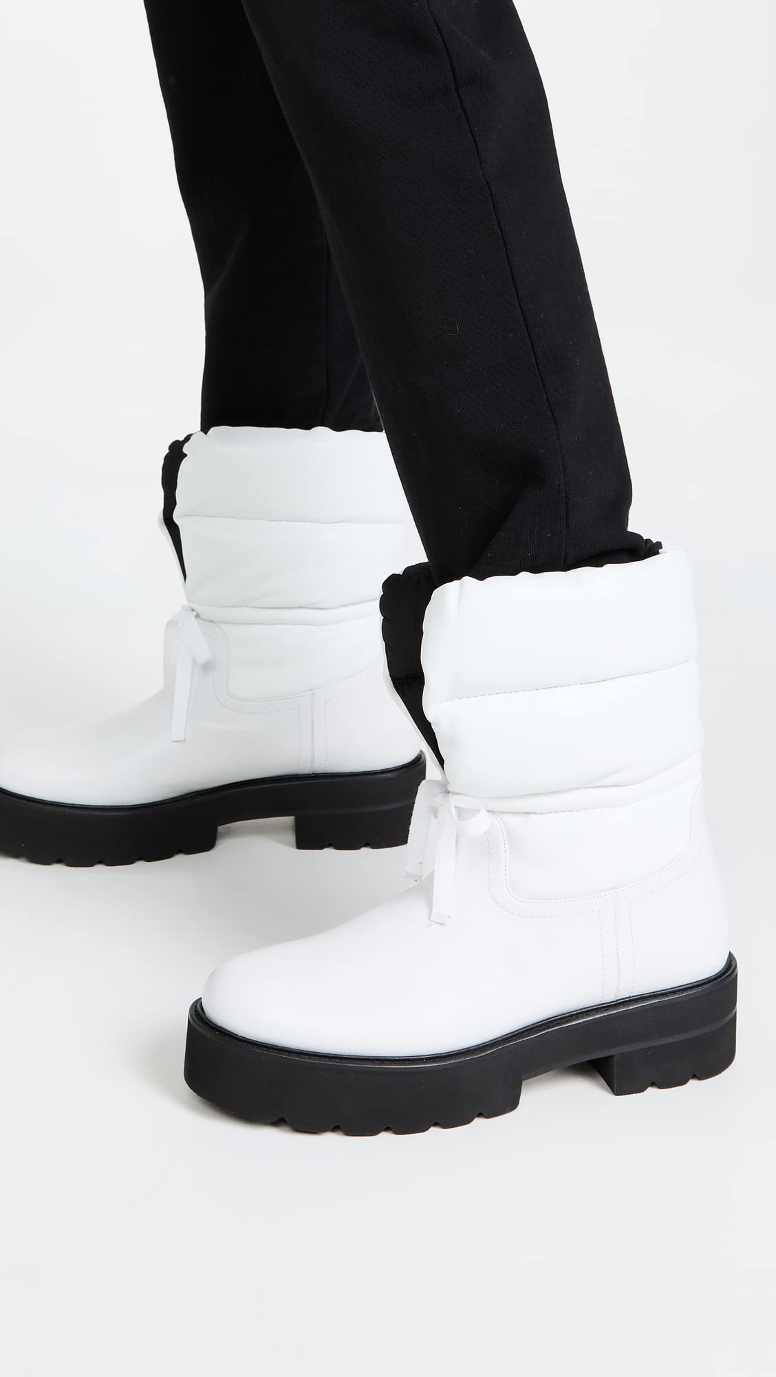 Stuart Weitzman Tyler Ultralift Bootie White/Black 7 B