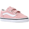 Vans Baby Girl's Old Skool V (Infant/Toddler) Powder Pink/True White 4.5 Toddler M